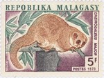 Front: Cheirogaleus major: 5-Franc Postage...