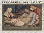 Grünewald's Lamentation and Entombment of Christ: 100-Franc Postage Stamp