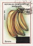 Bananas: 555-Franc (100-Ariary) Postage Stamp with 500-Franc Surcharge