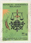 Universal Declaration of Human Rights: 80-Franc (16-Ariary) Postage Stamp