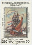 Battleships on Exercise: 250-Franc (50-Ariary) Postage Stamp