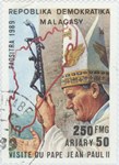 Visit of Pope John Paul II to Madagascar: 250-Franc (50-Ariary) Postage Stamp