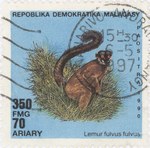 Front: Lemur fulvis fulvus: 350-Franc (70-...