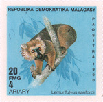 Front: Lemur fulvis sanfordi: 20-Franc (4-...