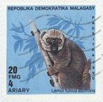 Lemur fulvis albifrons: 20-Franc (4-Ariary) Postage Stamp