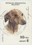 Front: Greyhound: 30-Franc (6-Ariary) Post...