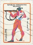 Biathlon, Winter Olympics: 15-Franc (3-Ariary) Postage Stamp