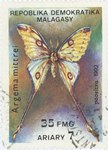 Argema mittrei: 35-Franc (7-Ariary) Postage Stamp