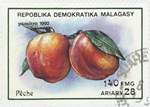 Peaches: 140-Franc (28-Ariary) Postage Stamp