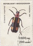 Crioceris asparagi: 1,000-Franc (200-Ariary) Postage Stamp