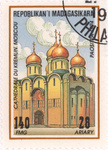 Cathedral of the Assumption, Kremlin, Moscow: 140-Franc (28-Ariary) Postage Stamp