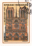 Notre Dame Cathedral, Paris: 525-Franc (105-Ariary) Postage Stamp