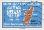 United Nations Industrial Development Organization: 140-Franc (28-Ariary) Postage Stamp