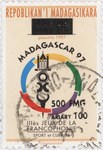 1997 Francophone Games: 1,850-Franc (100-Ariary) Postage Stamp with 500-Franc Surcharge