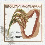 Front: Rice and Madagascar: 450-Franc (90-...