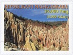 Tsingy Rouge, Irodo: 25,000-Franc (5,000-Ariary) Postage Stamp