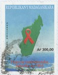 Front: HIV/AIDS: 300-Ariary Postage Stamp