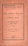 Ten Year's Review of Mission Work in Madagascar 1921–1930