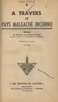 Titlepage: À Travers le Pays Malgache Inconnu