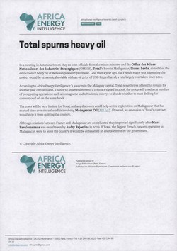 Total spurns heavy oil: Article from Africa Energy Intelligence, Issue 652, 25 May 2011
