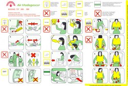 Air Madagascar: Boeing 737 200 . 300: Airline Safety Card