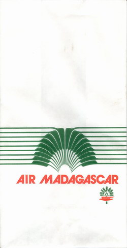 Air Madagascar Airsickness Bag: Large Red & Green Logo