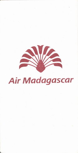 Air Madagascar Airsickness Bag: Red Travelers' Palm Logo