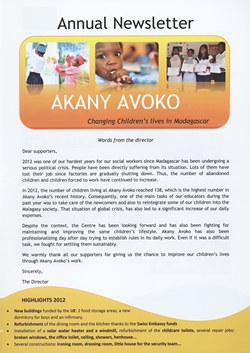 Akany Avoko: 2012 Annual Newsletter: alternative version