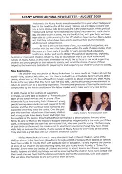 Akany Avoko Annual Newsletter: August 2009