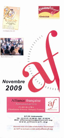 Novembre 2009: Alliance Française, Antananarivo: Fi.Ko.Ma.Fra (Fikambanana Koltoraly Malagasy Frantsay)