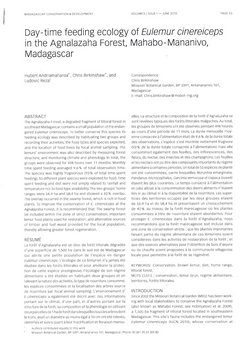 Day-time feeding ecology of Eulemur cinereiceps in the Agnalazaha Forest, Mahabo-Mananivo, Madagascar