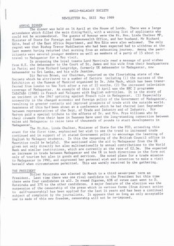 Anglo-Malagasy Society Newsletter: No. 22 (May 1989)