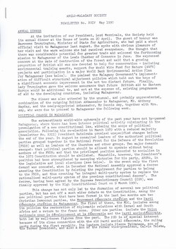 Anglo-Malagasy Society Newsletter: No. 24 (May 1990)