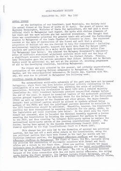 Anglo-Malagasy Society Newsletter: No. 24 (May 1990)