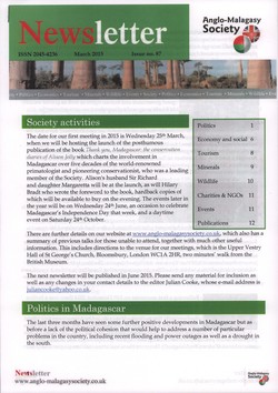 Anglo-Malagasy Society Newsletter: No. 87 (March 2015)