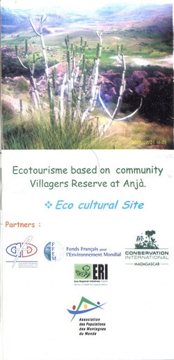Ecotourisme based on community Villagers Reserve at Anjà: Eco cultural Site