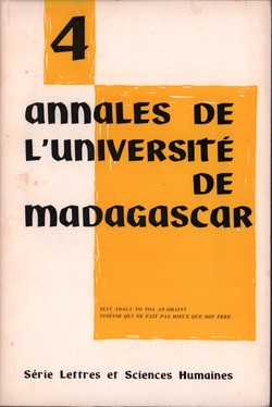 Annales de l'Université de Madagascar: Série Lettres et Sciences Humaines: No. 4