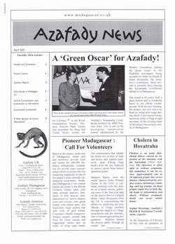 Azafady News: April 2001