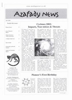 Azafady News: April 2002