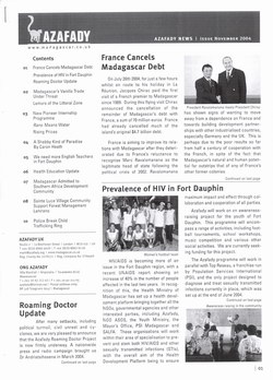 Azafady News: November 2004