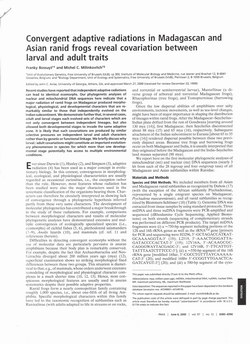 Convergent Adaptive Radiations in Madagascan and Asian Ranid Frogs Reveal Covariation between Larval and Adult Traits