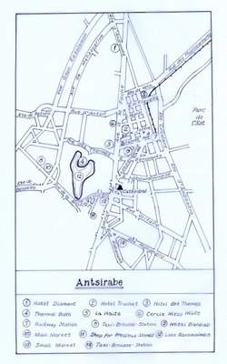 Antsirabe: Original map artwork for the Bradt Madagascar guide, 2nd ed