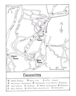 Fianarantsoa: Original map artwork for the Bradt Madagascar guide (2nd ed)