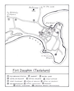 Fort Dauphin (Taolanaro): Original map artwork for the Bradt Madagascar guide (2nd ed)