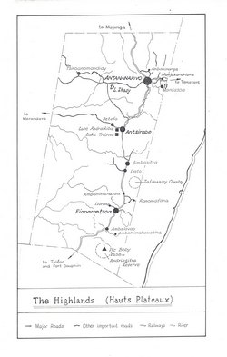 The Highlands (Hauts Plateaux): Original map artwork for the Bradt Madagascar guide (1st ed)