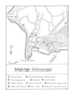 Majunga (Mahajanga): Original map artwork for the Bradt Madagascar guide (2nd ed)