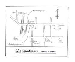 Maroantsetra (sketch map): Original map artwork for the Bradt Madagascar guide (2nd ed)