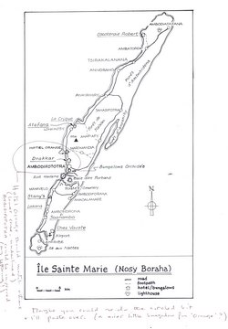 Ile Sainte Marie (Nosy Boraha): Original map artwork for the Bradt Madagascar guide (1st ed with amendments)