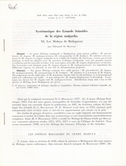 Systématique des Lézards Scincidés de la Region Malgache: XI. Les Mabuya de Madagascar