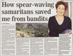 How Spear-Waving Samaritans Saved me from Bandits: Daily Mail Article (Saturday 20 April 2002)